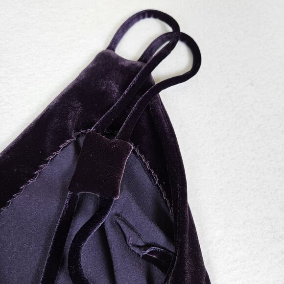 Vintage Bruno Duluc x Kush Mini Dress S Purple Velvet Strappy 80s 90s Y2K Dance - Picture 10 of 16